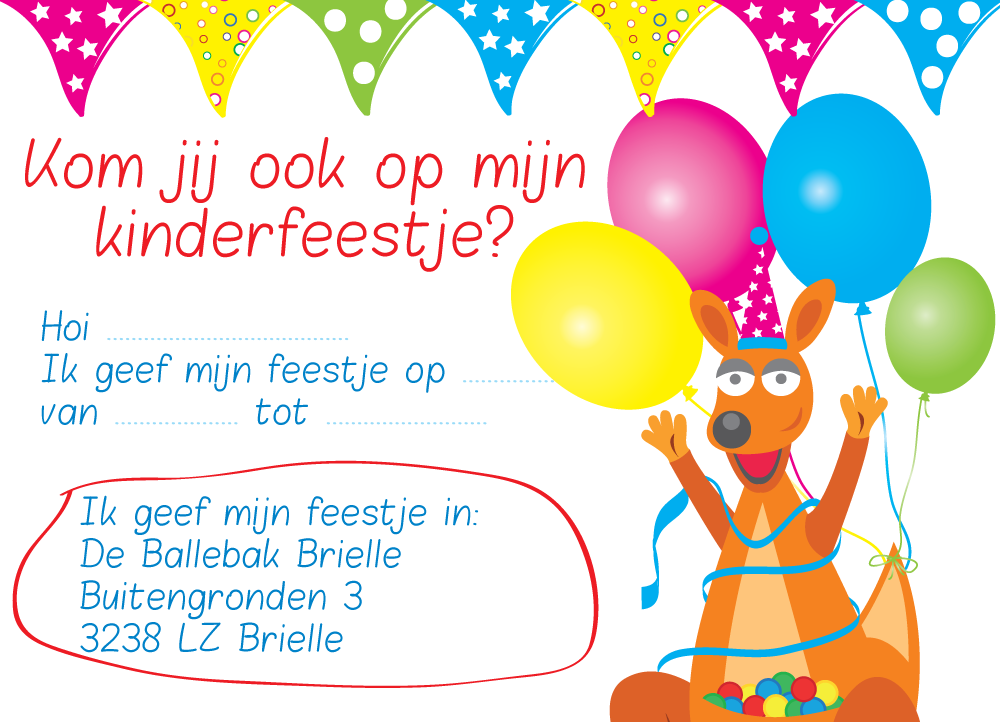 invitation card birthday party De Ballebak