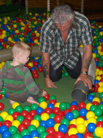The balls from the ball pit are washed
