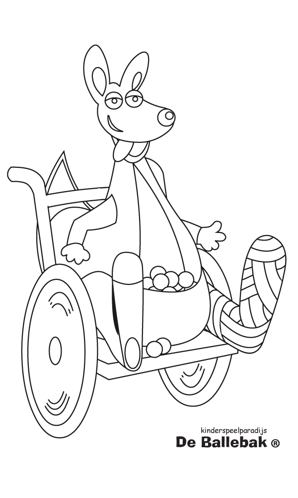 kleurplaat Ballie rolstoel