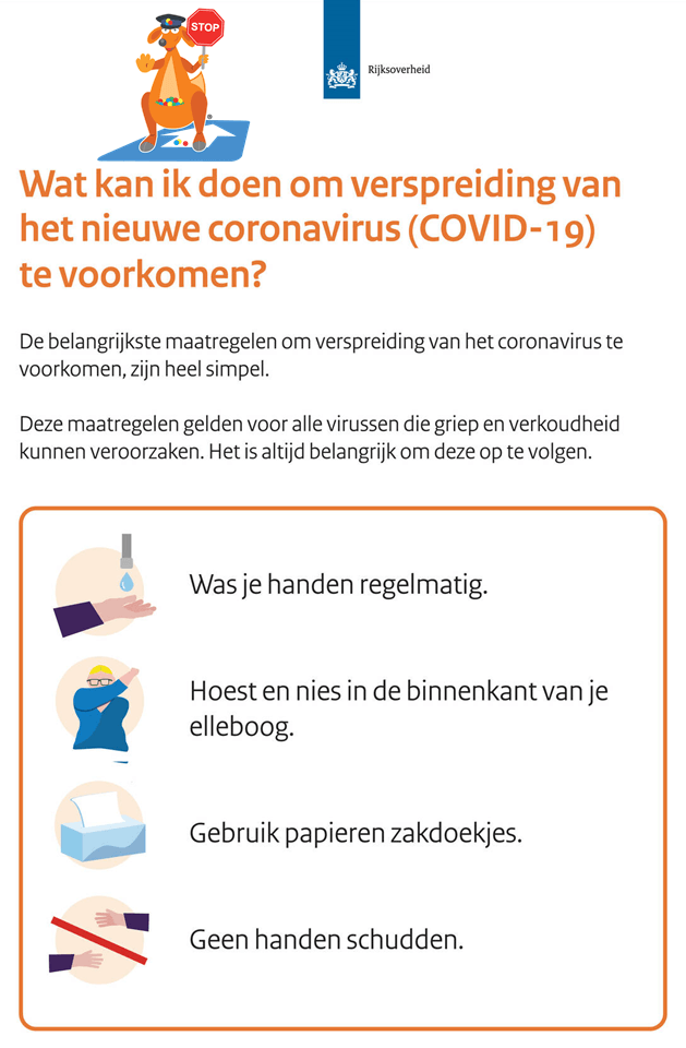 Voorkom verspreiding coronavirus