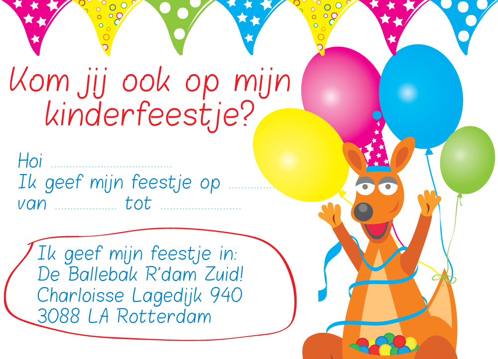 invitation card birthday party De Ballebak